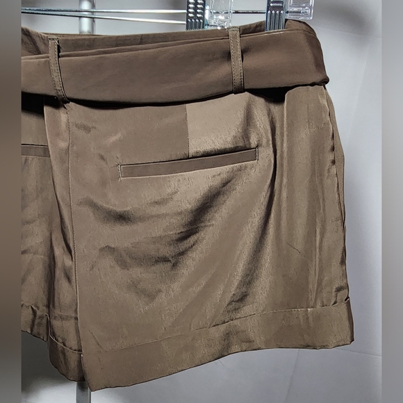Express Taupe High Waist Shorts with Sash-Size 14 - Picture 6 of 12